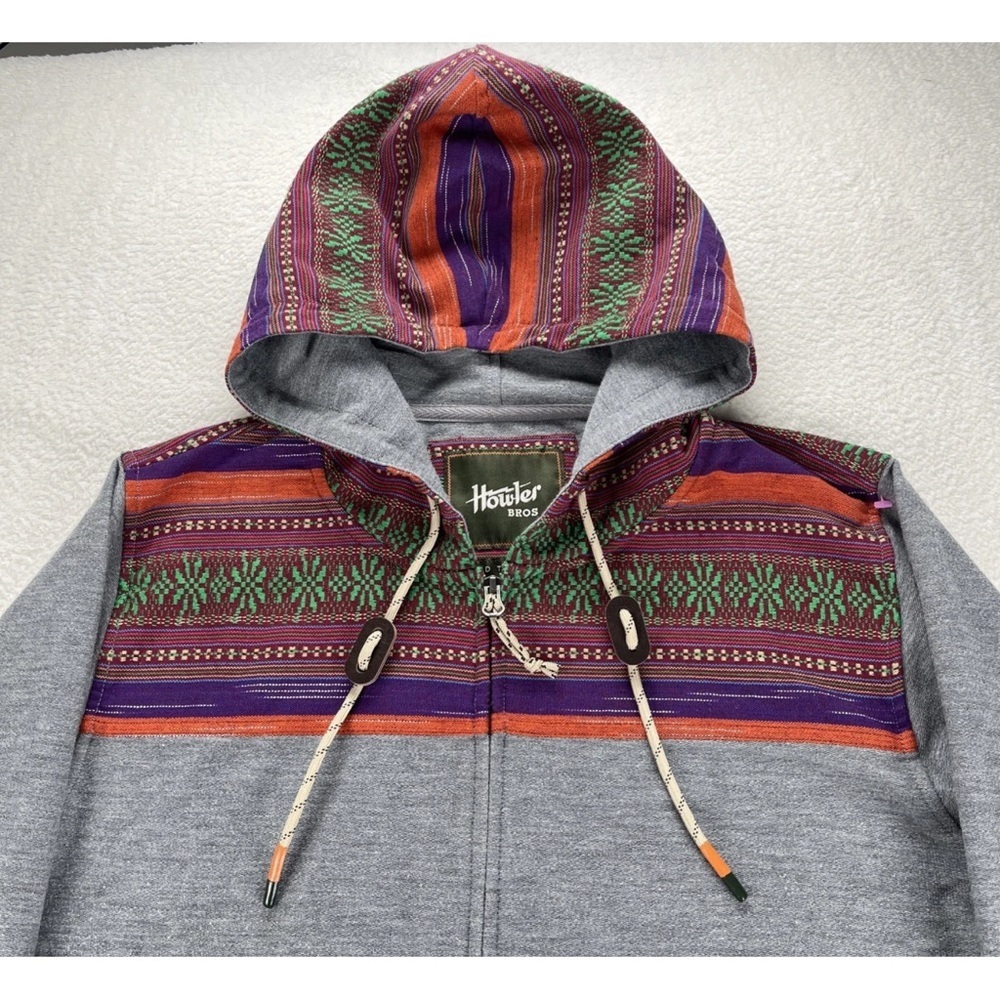 Howler Bros Shaman Hoodie Jacket Mens S Gray Full Zip Aztec Southwestern Adult - Picture 5 of 13